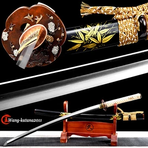 40 Zoll Kobuse goldener Bambus Katana Ton gehärtet gefaltet T10 japanisches Samurai-Schwert - Bild 1 von 11
