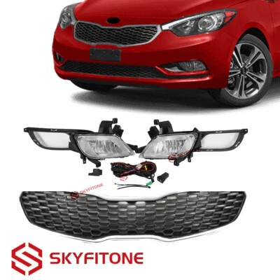 For 2014-2016 Kia Forte Front Upper Grille And Foglights With Cover W/Harness - Image 1 of 4