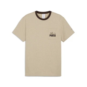 PUMA X Noah Pocket Graphic Crew Neck Short Sleeve T-Shirt Mens Beige Casual Top - Picture 1 of 2