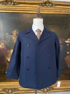 NWT Brooks Brothers Boy's M Unstructured Navy Canvas Double Breasted Blazer 5246 - Picture 1 of 11