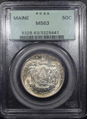 1920 Maine Commemorative Silver Dollar "PCGS MS63" *Free S/H After 1st Item* Cover