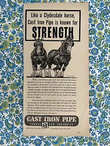 Vintage 1951 Gusseisen Rohrdruck Werbung unterirdische Kanalisation Wasserleitungen - Bild 1 von 7