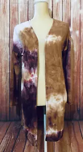 Cardigan donna XS Vibe aperto davanti maniche lunghe tie dye morbido elasticizzato colorato - Foto 1 di 10