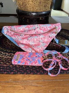 Neu mit Etikett Simply Southern Bauchtasche Reißverschluss Tasche Handtasche und Ausweis Schlüsselband in FLAMINGO 🦩 - Bild 1 von 6