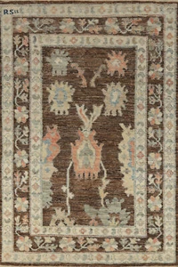 Vegetable Dye Authentic Oushak Turkish Rug 7x10 ft Handmade Wool Carpet - Picture 1 of 21