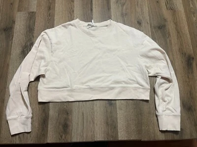 Camisa ACTIVE USA, para mujer talla grande, blanca, top corto, manga larga Foto 1 de 4