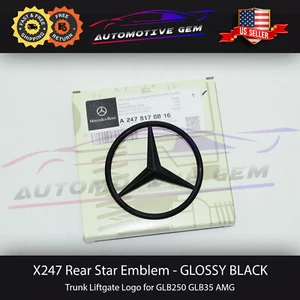 X247 GLB35 AMG maletero estrella emblema NEGRO BRILLANTE logotipo trasero insignia Mercedes GLB250 - Imagen 1 de 2