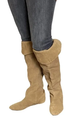 Chinese Laundry Tan Suede Flat Boots Women’s 7 1/2 Convertible Over-The-Knee - Image 1 of 4