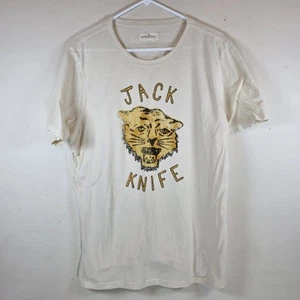 T-shirt Emogene E Willie Jack Knife beige taglia XL ma adatta a grandi - Foto 1 di 8