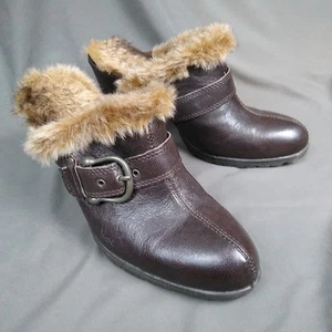 Pantofole B.O.C Born Auburn slip on tacco a blocco pelle mules donna taglia 11 - Foto 1 di 6