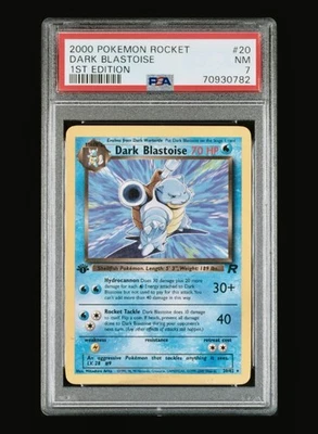 Pokemon TCG 1999 Dark Blastoise 20/82 Team Rocket Regular Non Holo PSA 7 - Image 1 of 2