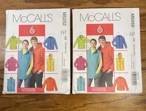 2 McCalls Sew Pattern 5252 Unisex Jackets Vests  XM (S,M,L) & XN (X-3X) - Picture 1 of 2