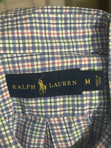 Ralph Lauren Herren Hemd Blau Mehrfarbig Weiß Performance Größe M 566 - Bild 1 von 3