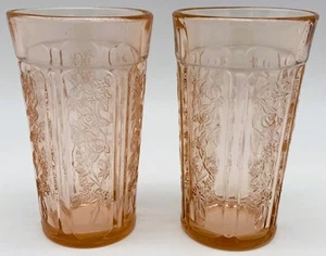 2 Federal Sharon Kohl Rose Rosa Vertiefung Glas Dick 5 1/4" Teebecher - Bild 1 von 18
