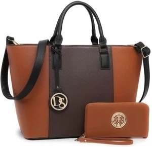 Satchel Purse Handbag for Women Large Shoulder Work Tote Bag With Matching Wa... - Picture 1 of 6