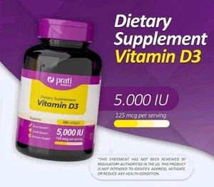Vitamin D3 5,000 IU – 500 Softgels – Supports Defense System, Bone & Muscle - Picture 1 of 5