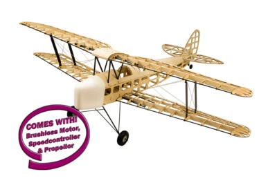 Tiger Moth 1.4M Balsa Kit (Includes 650kv Motor, 60a ESC & Prop) DW Model Plane - Image 1 of 4