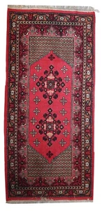 Tapis berbère vintage algérien fait à la main – 1970s – 101 cm x 215 cm - Picture 1 of 13