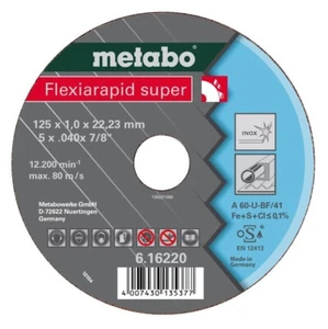 Metabo 125mm 5″ FLEXIARAPID SUPER 125X1.0X22.23 INOX TF 41 Cut-Off Wheel - Picture 1 of 1