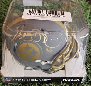 Steelers Jerome Bettis Autographed Signed Slate Speed Mini Helmet - Beckett - Picture 1 of 5
