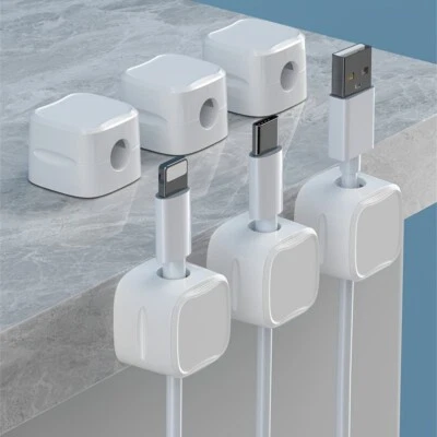 Cable de carga blanco 12 piezas cable de datos absorción magnética organizador de cables de escritorio Foto 1 de 4