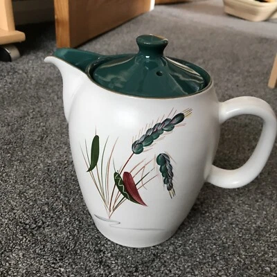 Large Vintage Denby Greenwheat Coffee Pot Signed 8  Tall Approx - Image 1 of 4