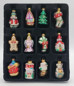 Unique Treasures Hand Crafted Blown Glass Christmas Holiday Ornaments set of 12 - Picture 1 of 22