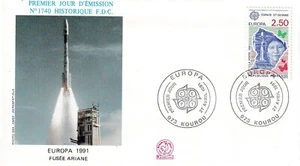 Enveloppe 1er jour 1740 1991 Europa L'Espace Fusée Ariane - Picture 1 of 2