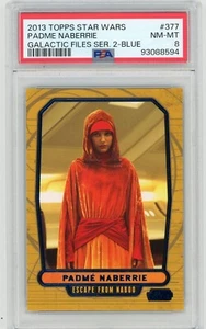 2013 Topps Star Wars Galactic Files 2 PADME NABERRIE Blue #377 PSA 8 NM-MT - Picture 1 of 2