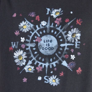 Camiseta sin mangas Life is Good Beauty In All Directions negra trituradora alta-baja nueva con etiquetas para mujer - Imagen 1 de 5