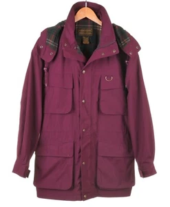 Chaqueta Eddie Bauer Franela Lana Forrada Montaña Parka Granate Algodón Poli Con Capucha M - Imagen 1 de 13