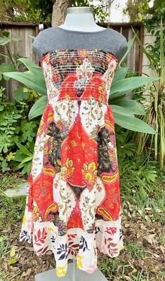 Журнал женщин многоцветный хлопок без бретелек Midi макси пейсли платье размер большой - Изображение 1 из 4