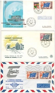 1961//3x ENVELOPPES/AIR MAIL/FDC 1°JOUR//CONSEIL DE L'EUROPE**TIMBRE DE SERVICE - Picture 1 of 1