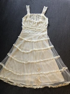 Vintage 50s Slip Dress Nightgown Doll Cottage Prairie Edwardian Victorian Ghost - Picture 1 of 12