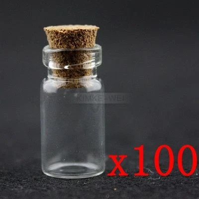 MARKENLOS 100 uds Fashion Mini DIY Wishing botella de vidrio frascos de frascos de frascos con corcho