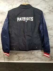 GIACCA NUOVA CON ETICHETTE DONNA NFL LEVIS STRAUSS DENIM New England Patriots L prezzo al dettaglio consigliato dal produttore $158 - Foto 1 di 10