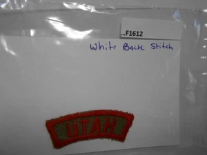 UTAH STATE STRIP KHAKI & RED WHITE BACK STITCH F1612 - Picture 1 of 1