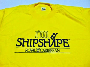 T-shirt gialla nave da crociera Royal Caribbean vintage anni 80 schermo stelle taglia grande - Foto 1 di 13