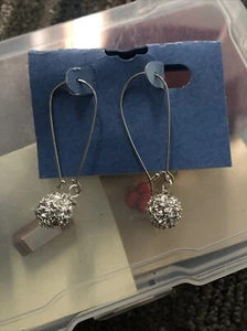 Vera Want Silber Ohrhänger mit Diamantkugeln - Bild 1 von 2