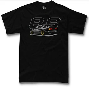 T-shirt d'epoca toyota ae86 JDM drift corolla Hachiroku 4A-GE ae 86 + cappuccio - Foto 1 di 11