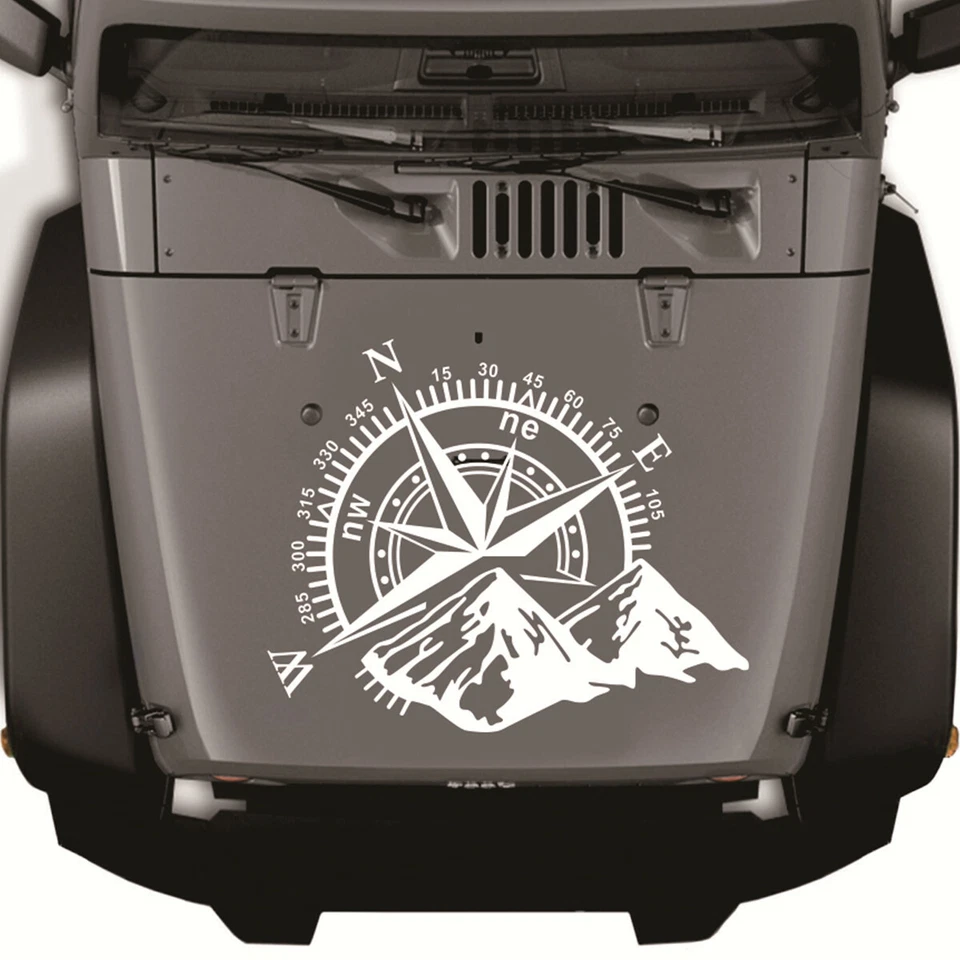 Adesivo de bússola de montanha 50 x 60 cm para carro caminhão SUV capô porta vinil decoração decalque - Imagem 1 de 4