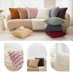 1 Pair Home Decor Fluffy Sofa Cushion Cover Elastic Plaid Seersucker Pillowcase∂ - Picture 1 of 34