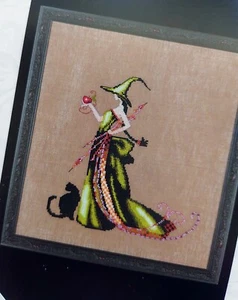 Nora Corbett Beaded Ana Witch Halloween Cross Stitch Chart Pattern - Picture 1 of 9