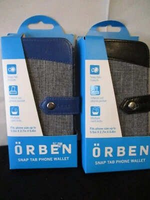 ORBEN Snap Tab Teléfono Billetera Teléfono Celular Bolsillo y Múltiples Ranuras para Tarjetas NUEVO Foto 1 de 3