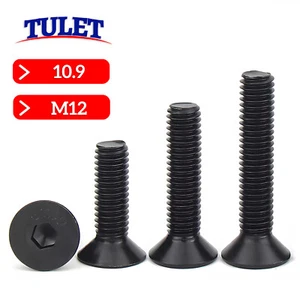 Tornillos avellanados de acero M12 DIN 7991 10.9 negro hexágono interior cabeza avellanada M12x - Imagen 1 de 16