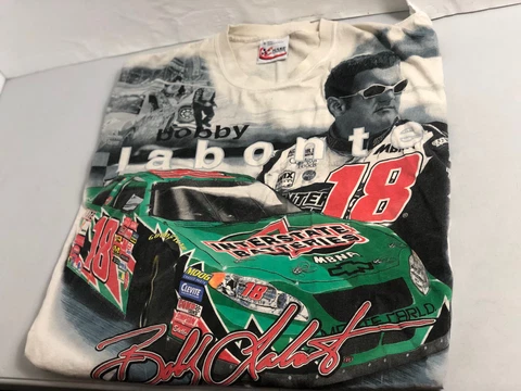 Vintage Bobby Labonte Chase Authentics Shirt Mens XL All Over Print Double Sided Cover