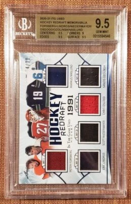 2020 ITG Forsberg Naslund Lindros Niedermayer Osgood Ozolinsh JSY SER BGS 9.5 - Image 1 of 2