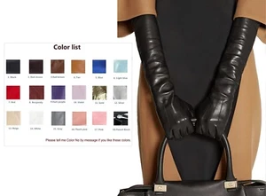 Custom Made 30cm to 80cm Long Back Three Lines Top Real Leather Gloves 18 Colors - Picture 1 of 3