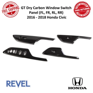 Revel GT Dry Carbon Window Switch Panel FL, FR, RL, RR For 2016-2018 Honda Civic - Picture 1 of 8