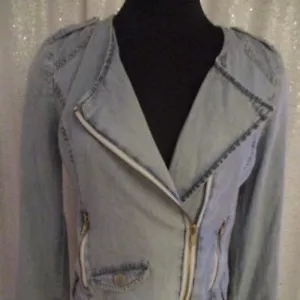 Chaqueta para mujer GB Gianna Bini tipo jean manga larga con cremallera cierre frontal, mediana - Imagen 1 de 7